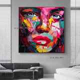 Colorful Hand Painted Sexy Lady Figure Portrait Abstract People On Canvas