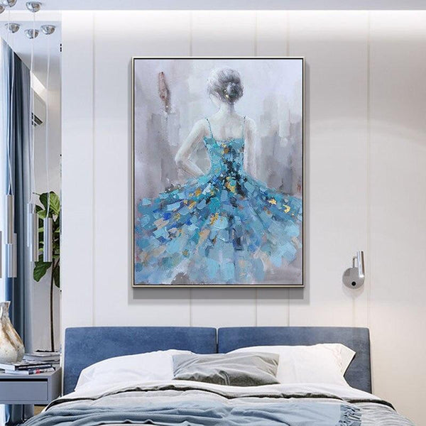 Hand Painted Canvas Abstract Dance Girls Art Painting Cute Decor Modern Painting For Wall