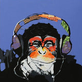 Wall Art on Canvas Monkey with Headphone Modern Hand Painted for Kids Room Home Hand Painted s