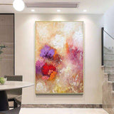 Abstract Beautiful Colorful Flower Hand Painted Oil Painting On Canvas Picture Modern Wall Art Mural Home Room Decoration