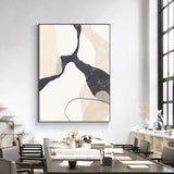 Abstract Hand Painted Modern Beige Marble Geometric Canvas Wall Art Artwork for Wall Bedroom
