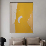 Oversized Hand Painted Minimalist Texture Painting Yellow White Knife Painting Original Canvas Art Wall Art Abstract