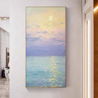 Artwork Boat In Sea Paintings Hand-Painted Abstract Oil Painting On Canvas Wall Art Unframed