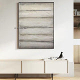 Abstract oil painting Hand Painted canvas painting Wall Art White Wood Stripe pictures
