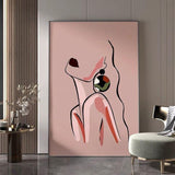 Abstract Hand Painted Sexy Woman Canvas Oil Painting Minimalist Line Body Nordics Decor