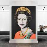 Hand PaintedQueen Elizabeth II Canvas Hand Painted Oil Paintings Andy Warhol Wall Arts