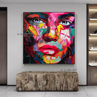 Colorful Hand Painted Sexy Lady Figure Portrait Abstract People On Canvas