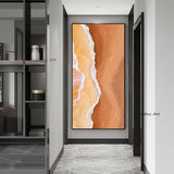 Modern Hand Painted Abstract Beach Landscape Canvas Oil Painting s Bedroom