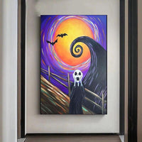 Oil Painting Abstract Fear Hand Painted Canvas Modern Wall Art Halloween