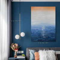 Artist Hand Painted High Quality Modern Sea Landscape Abstract on Canvas Hand Paintedative