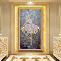 Artist Hand Painted Ballet Figure High Quality on Canvas Canvas Textured Knife Ballet Dancer Acrylic Painting