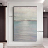 Natural Abstract Hand Painted Sunrise Landscape Oil Painting Canvas Wall Art As Girl