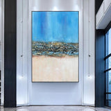 Blue Abstract Canvas Hand Painted Modern Art oil paintingss For Home Bedroom