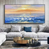 The Sea And Sky Landscape Hand Painted Beautiful Abstract Oil Paintings On Canvas Modern Decors