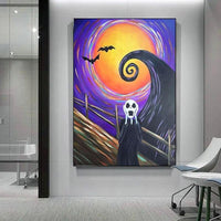 Oil Painting Abstract Fear Hand Painted Canvas Modern Wall Art Halloween