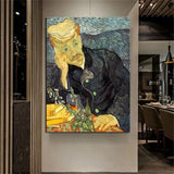 Hand Painted Van Gogh Oil Painting Portrait of Dr. Jia She Abstract Canvas Art Wall House Decor Murals