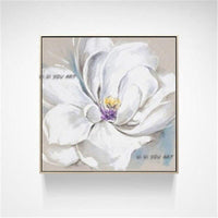 Design Unique Design High Quality Hand Painted Modern impression Blue Flower On Canvas