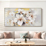 Flower Hand Painted white flower painting Wall Canvas Painting Hand Painted Artwork