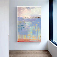 Hand Painted Oil Painting Seascape Landscape Abstract Painting Hand Painted Modern On Canvas