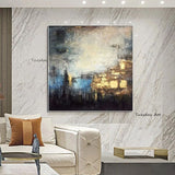 Hand Painted Texture Landscape Modern Abstract Oil Painting On Canvas