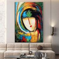 Hand Painted Canvas Oil Painting Modern People Abstract Homes