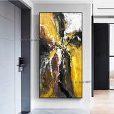 Abstract Art Decorative Wall Painting On Canvas Hand Painted Oil Vertical Painting