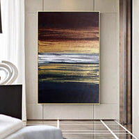 Abstract Hand-Painted Beautiful Brown Black Canvas Oil Painting Wall Art Fashion Tableaux Hallway Hotel