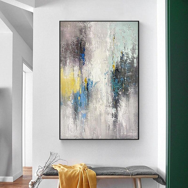 Modern Simple Hand Painted Light Color Abstract Oil Painting Home Good Canvas Unframed