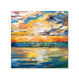 Hand Painted Abstract Colorful Sunset Glow Painting On Canvas Modern Wall Art For