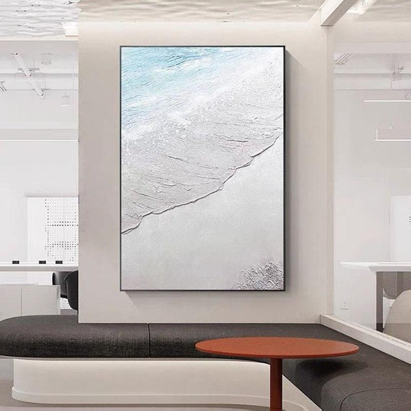 Hand Painted Sea Landscape Painting Ocean Texture Abstract Painting Canvas For Living Art