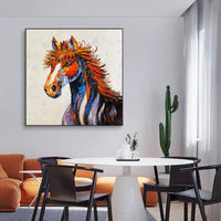 Horse Oil Painting Painted By Hand Animal Wall Art Canvas Art Horses Wall Art For Modern Kids Room Wall Decor