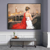 Modern Hand Painted Beautiful Ballerina Oil Painting Abstract Character Art Mural