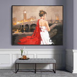 Modern Hand Painted Beautiful Ballerina Oil Painting Abstract Character Art Mural