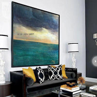 Modern Hand Painted Abstract Landscape On Canvas