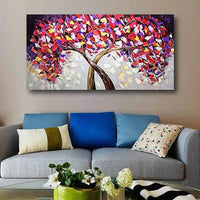 Hand Painted Oil Painting Abstract Flower Tree Canvas Wall Painting Art murale chambre