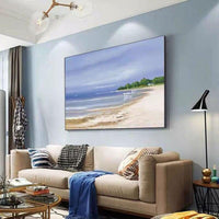 Hand Painted Coastal scenery Seascape Modern Style Oil Painting Canvas Painting As