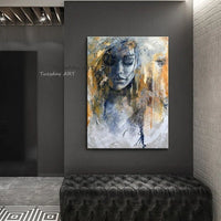 Hand Painted Abstract Oil Painting Fashion Figure Abstract Canvas