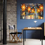 Hand Painted Oil Painting Abstract Colorful Landscape Figure Abstract Palette Knife Streets