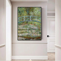 Hand Painted Claude Monet Water Lilies and Japanese Bride Oil Painting Canvas Wall Art