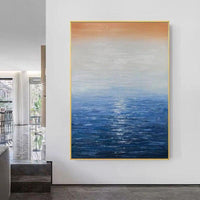 Artist Hand Painted High Quality Modern Sea Landscape Abstract on Canvas Hand Paintedative