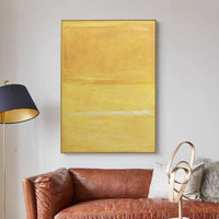 Modern Artwork Abstract Light Yellow Oil Painting Hand Painted Canvas Wall Decor Art