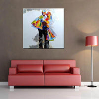 Hand Painted Figure Oil Painting on Canvas Kiss Of The Groom Picked Up Bride Abstract Canvas Art