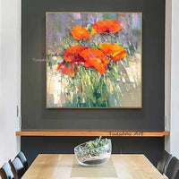 Oil Paintings Hand Painted Abstract Canvas Palette Knife Flowers Modern Decor Floral Wall Art Unframed