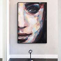 Women Knife Face Art Oil Painting on Canvas Hand Painted Modern Hand Painted