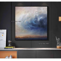 Hand Painted Wall Art Abstract Blue Cloud Landscape Hand Painted Bedroom