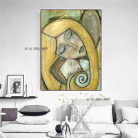 Oil painting Hand Painted painting Wall Art Canvas Modern Mom and Baby firgureative