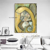 Oil painting Hand Painted painting Wall Art Canvas Modern Mom and Baby firgureative