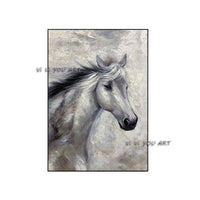 Hand Painted Abstract Wall Art Horse Minimalist Modern On Canvas Decorative