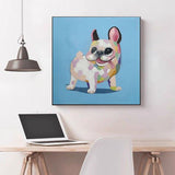 Christmas Abstract Modern Animal Hand Painted Cute Dog Thick Oil Painting on Canvas For Kid Roomative