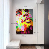 Hand Painted People Oil Paintings Knife Face Abstract Canvas Painting Modern Room Decor